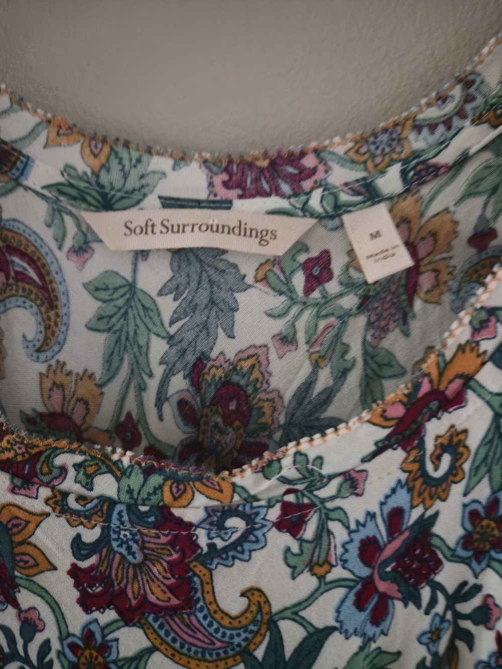 Soft Surroundings Kara Tiered Midi Boho Floral Swing Dress Tiered - Picture 3 of 7